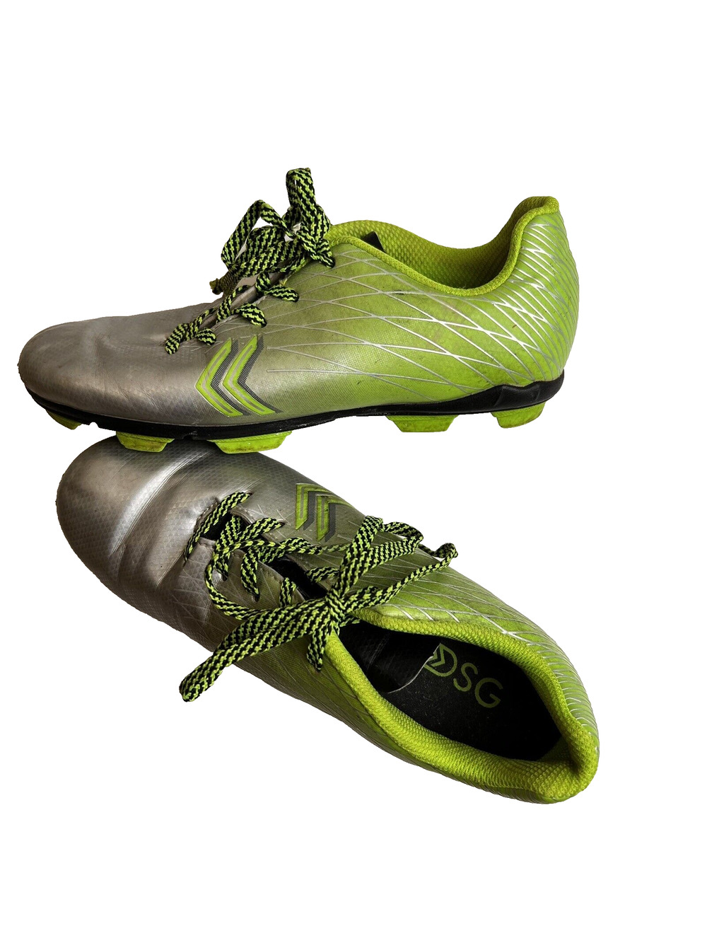 DSG Cleats Boy's 2.5 Silver Green Athletic Lace Up Dick's Sporting Goods